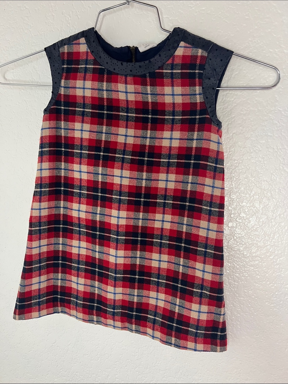 Egg by Susan lazar Girls Red Plaid Sleeveless Dress 3years